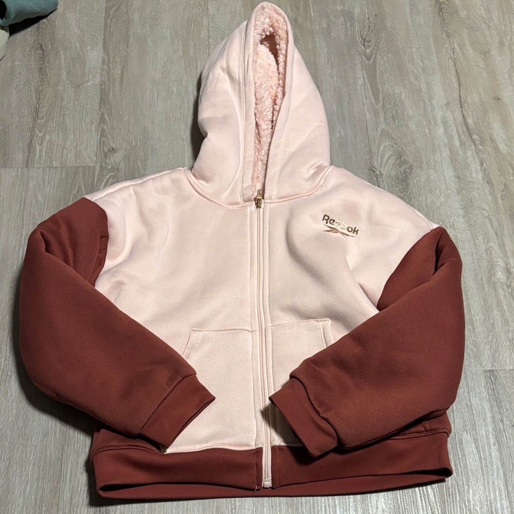 Reebok Kids' Light Pink and Brown Fleece Jacket